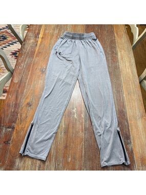 Under Armour Gray Lightweight Sweatpants Small with Black Zippers
